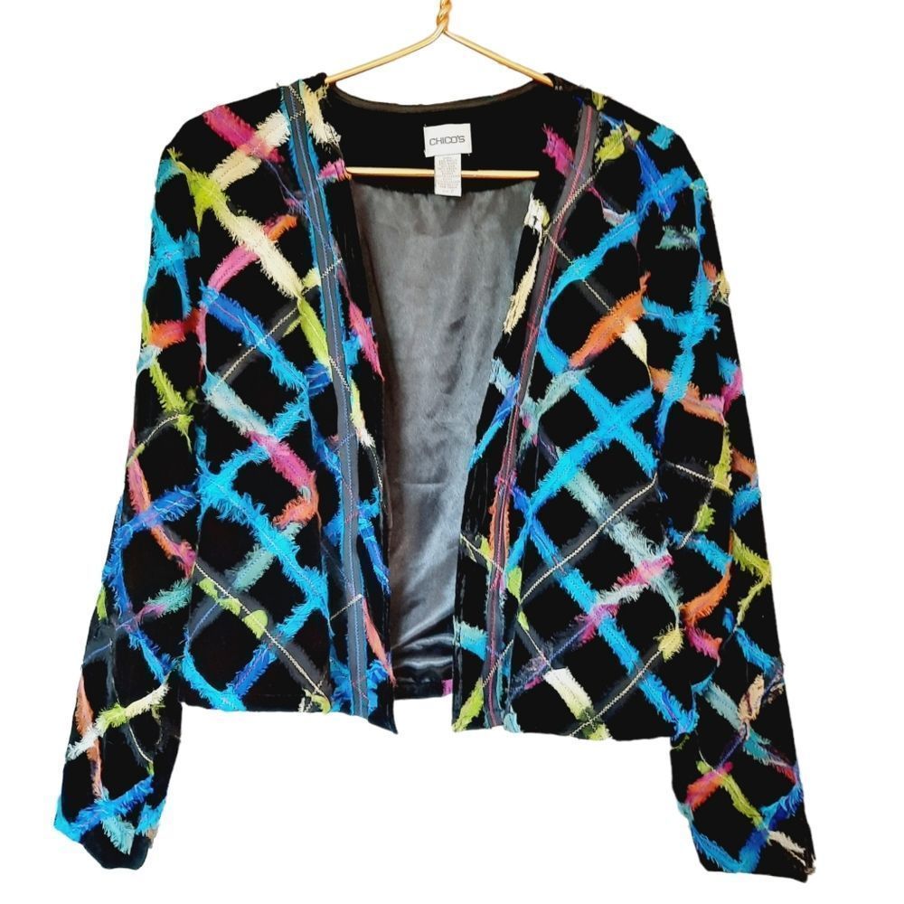 Velvet and Silk Jacket size Large Chico's Boho Artsy